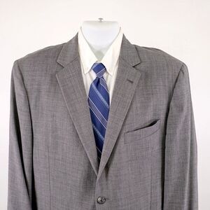 Joseph‎ Abboud Tollegno 1900 Super 120s Wool Gray Sharkskin 42R 2 Button Blazer